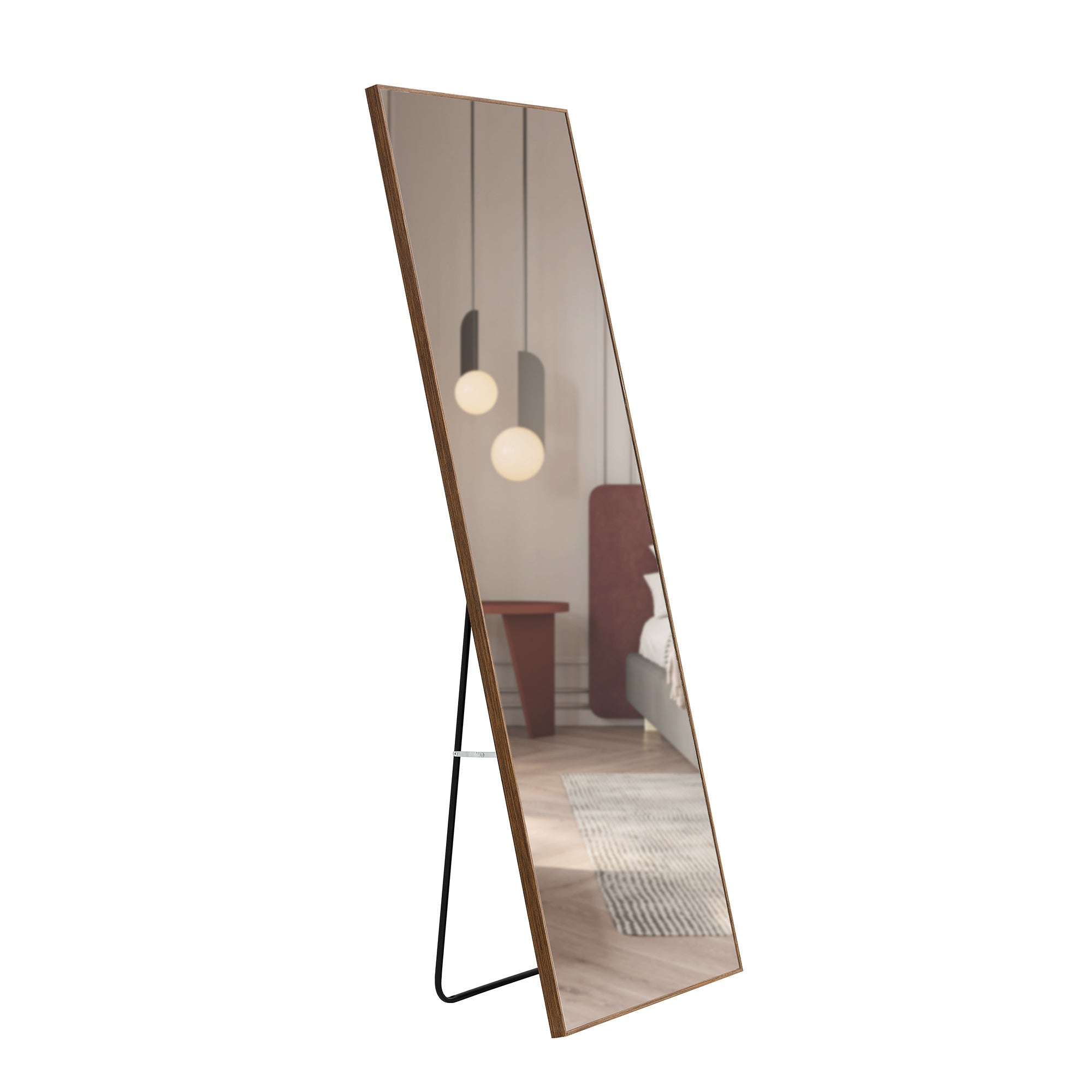 The Fourth-generation Packaging Upgrades Brown Solid Wood Frame Full-length Mirrors, Vanity Mirrors, Decorative Mirrors, And Floor-to-ceiling Mirrors