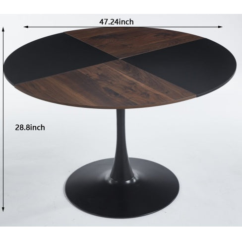 14,5pieces Dining Set, Table Metal Leg Mid-century Dining Table For 4-6 People With Mdf Table Top, Pedestal Dining Table, End Table Leisure Coffee Table