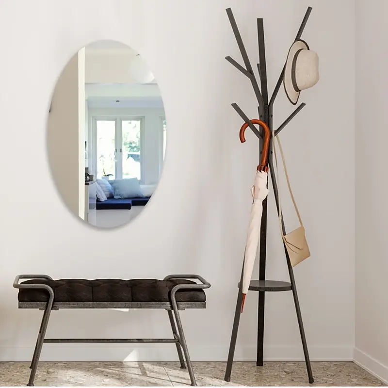 5pc Self-Adhesive Oval Soft Mirrors for Home Decor